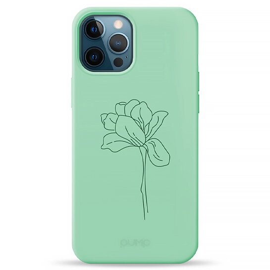 

Чехол Pump Silicone Minimalistic Case for iPhone 12 Pro Max Bloom Flower С рисунком Зеленый