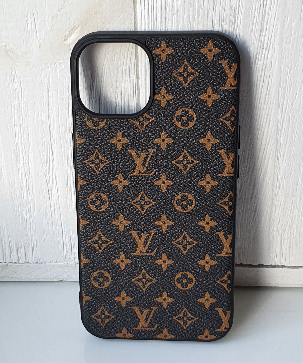 Brown lv leather phone case – casehut