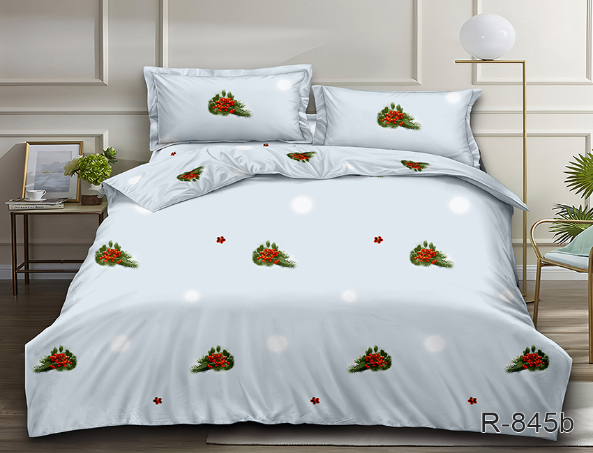 

Комплект постельного белья ТАГ Евро Ранфорс поcтільна білизна 215x240 см Простынь классическаяR845b