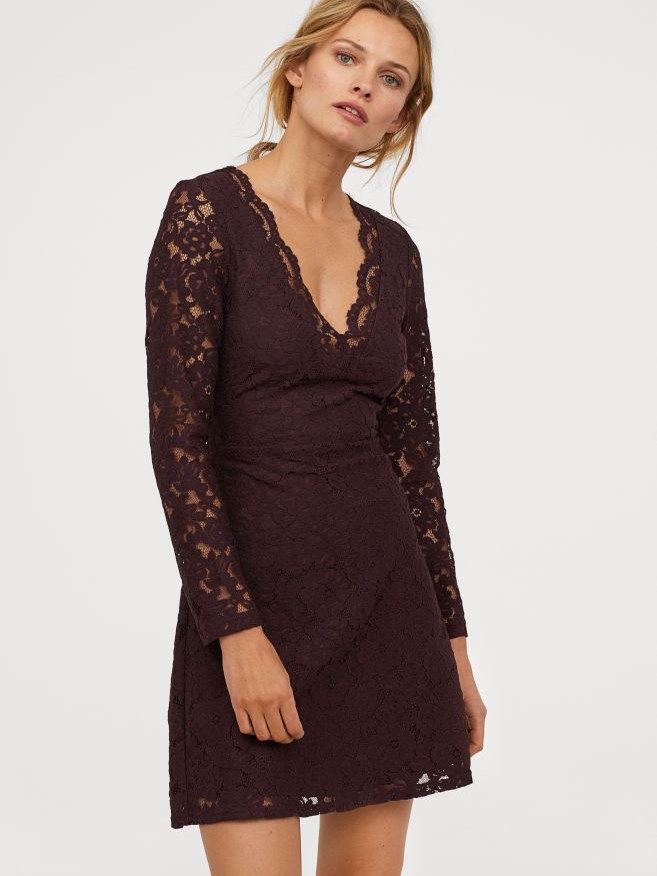 

Платье H&M 664929b45  Бордовое, Платье H&M 664929b45 40 Бордовое