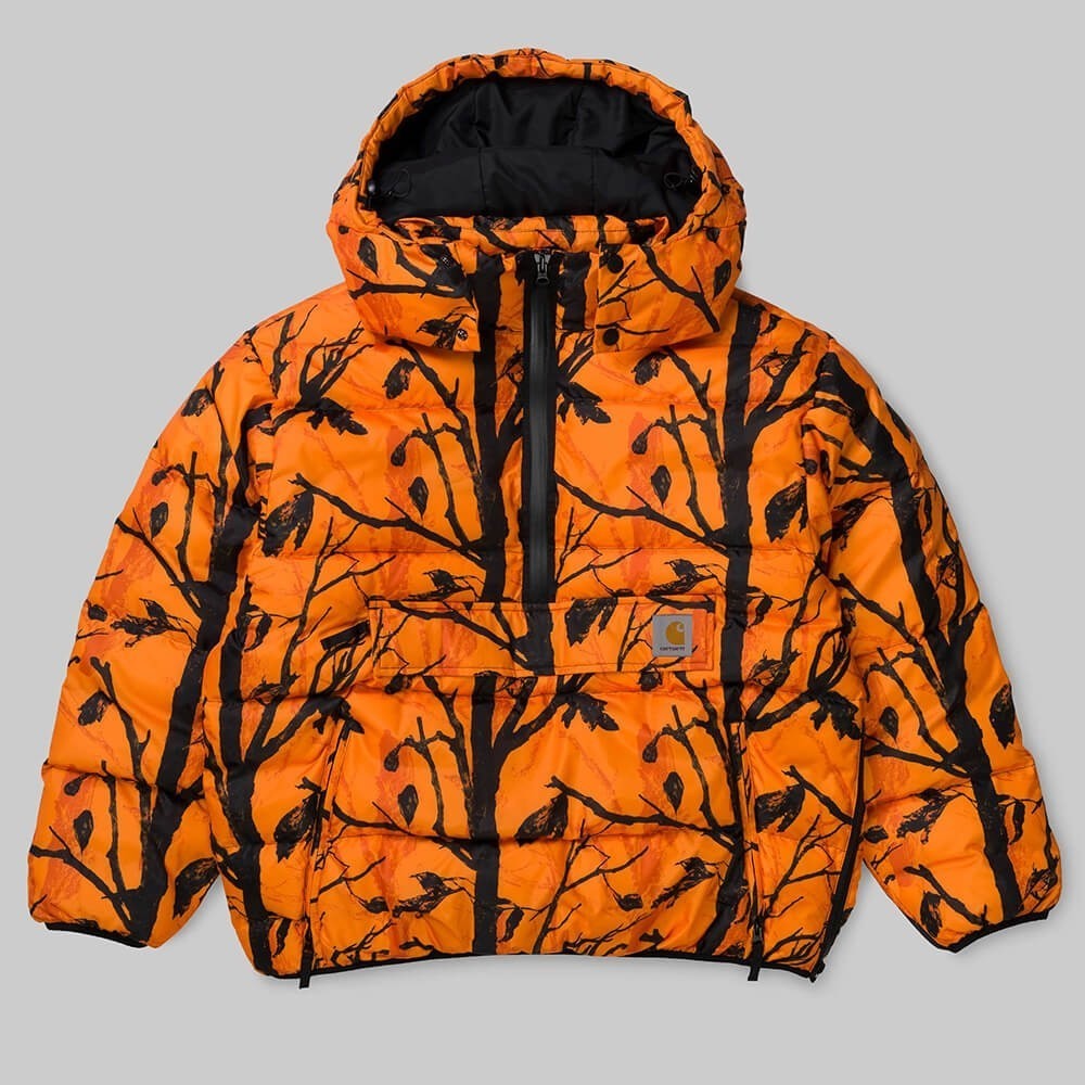 

Дутая куртка анорак Carhartt WIP Jones Pullover L камо оранжевый I026810.05