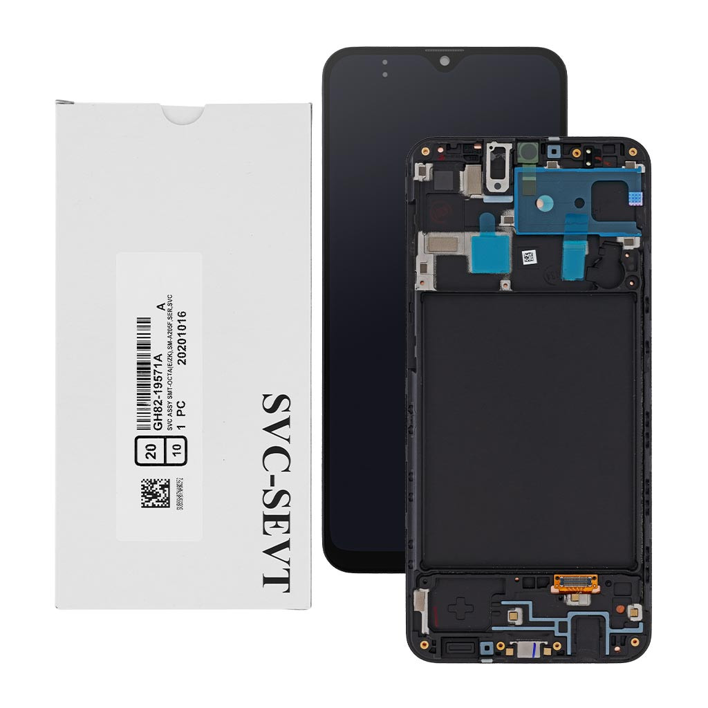 

Дисплей Samsung A205 Galaxy A20 2019, GH82-19571A, с тачскрином, рамкой, Service Pack Original