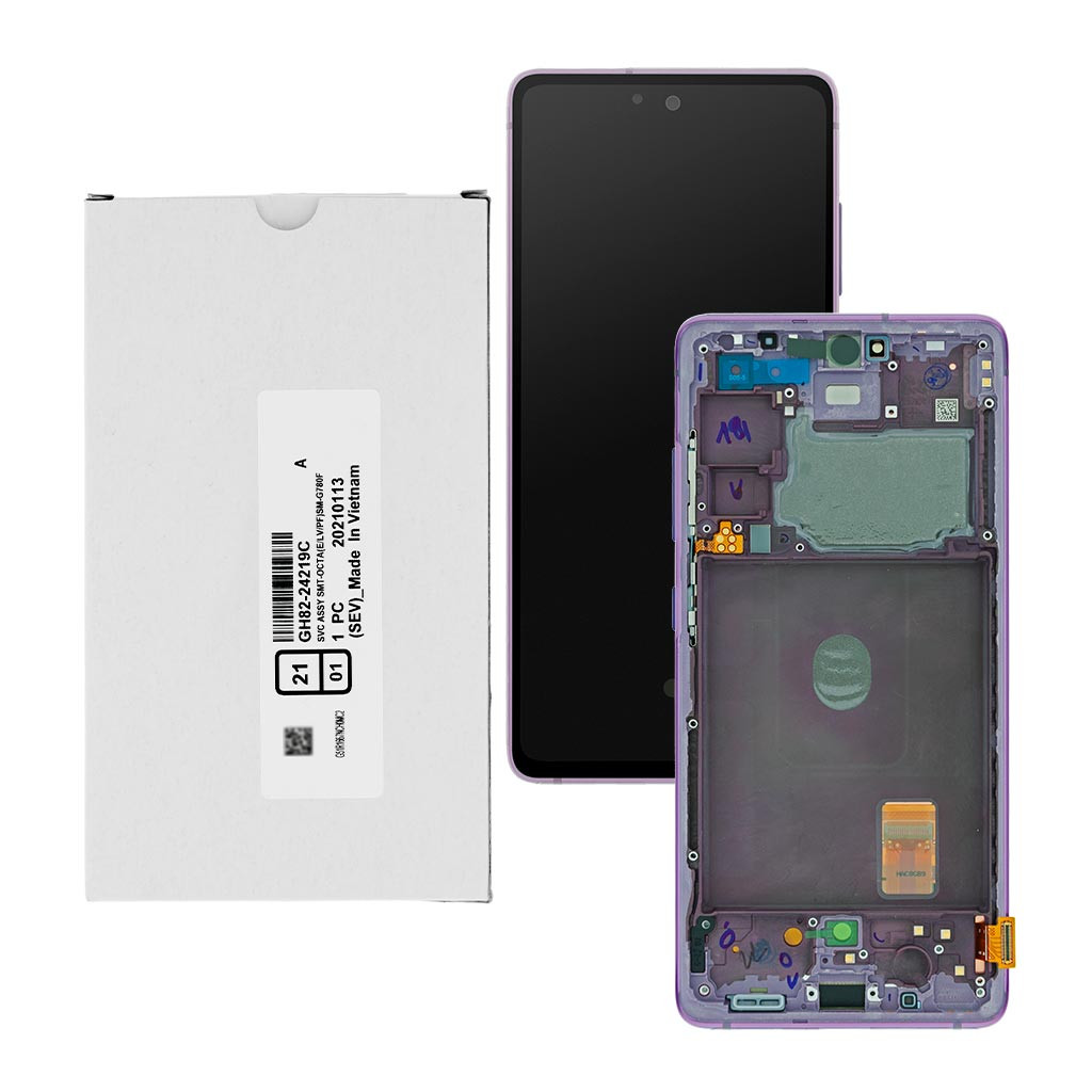 

Дисплей Samsung G780 Galaxy S20 FE, GH82-24219C, с тачскрином, с рамкой, Service Pack Original, Lavanda