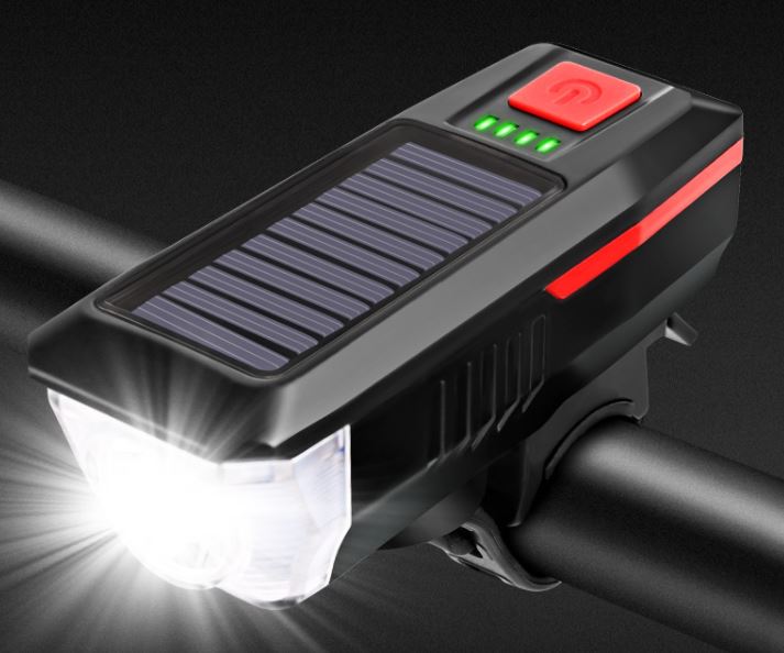 

Фонарик велосипедный BG-LY-17 USB на солнечной батарее с звуковым сигналом