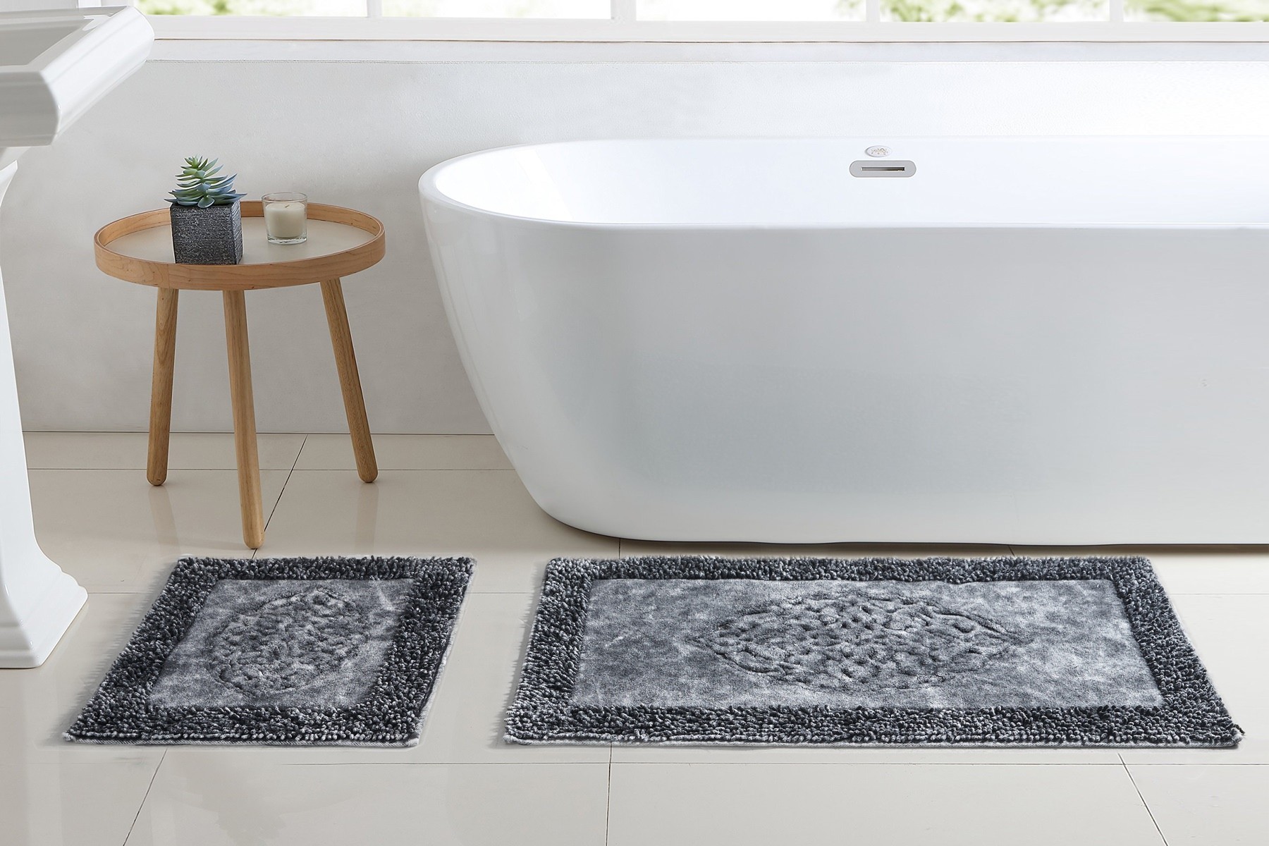 

Набор ковриков Arya Tiffany 60x100/60x50 антрацит