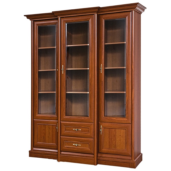 

Витрина сервант Кантри 3Д Ск/ 1675*495*2050 из ДСП и МДФ цвет Каштан Svit Mebliv