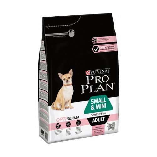 

Сухой корм Purina Pro Plan Adult Small & Mini Sensitive Skin для собак мелких пород, с лососем и рисом, 700 г