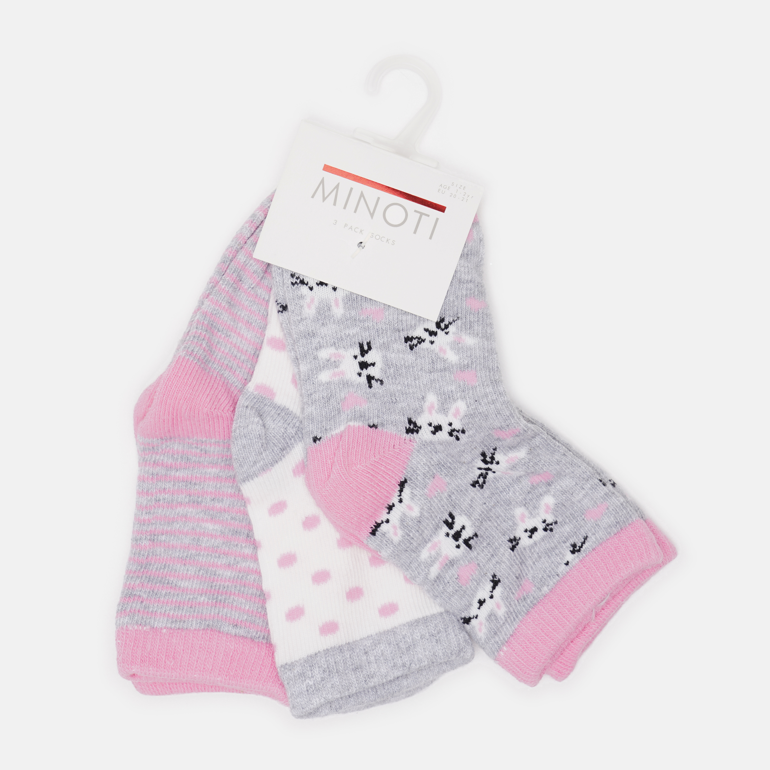 

Набор носков Minoti Nbg Sock 21 35185KID 20-21 3 пары Розовый