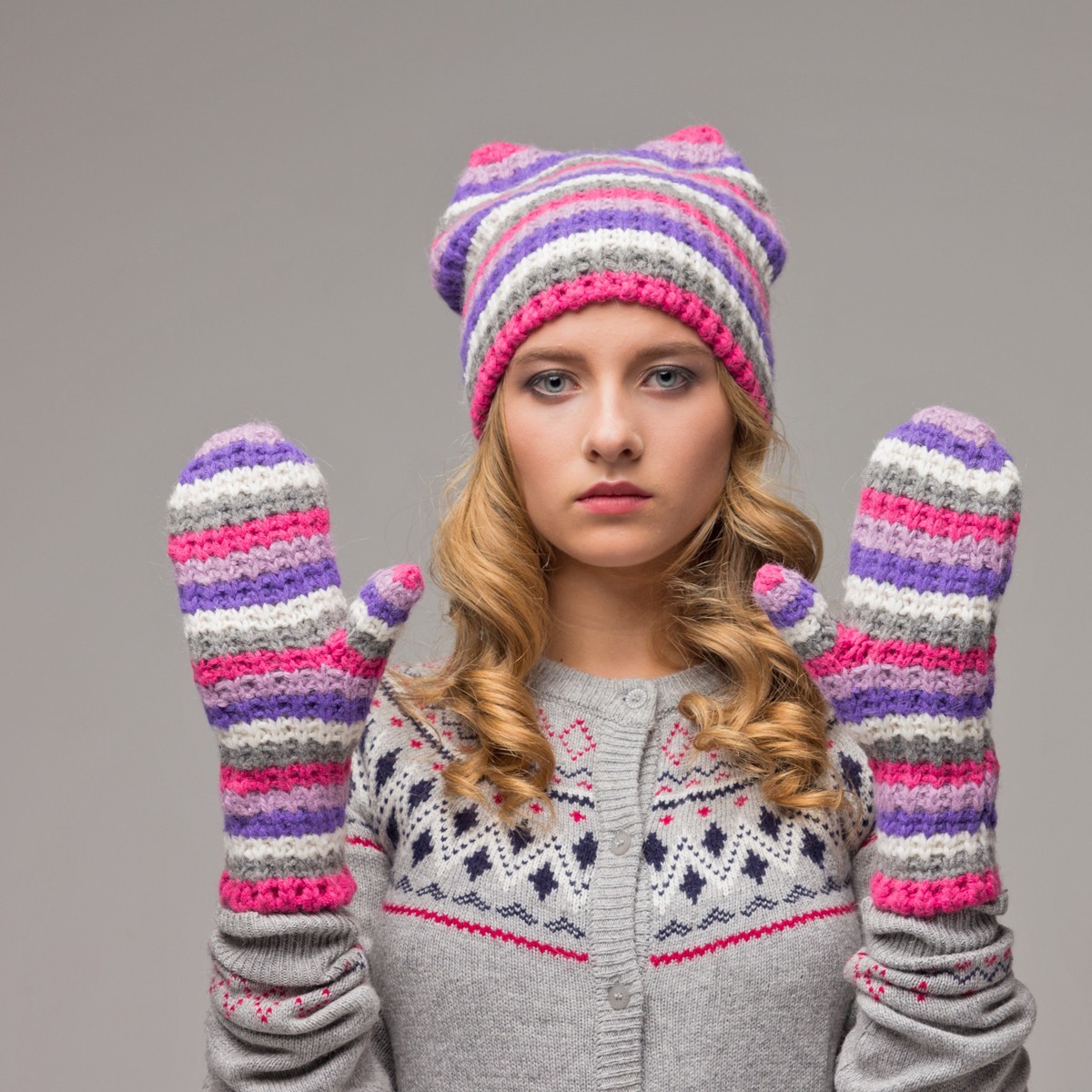 

Варежки PureWool Cat лиловый SC4101VCТ