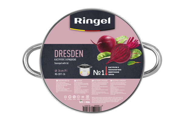 

Кастрюля RINGEL Dresden 32 см (17 л) с крышкой (RG-2011-32) (RG-2011-32)