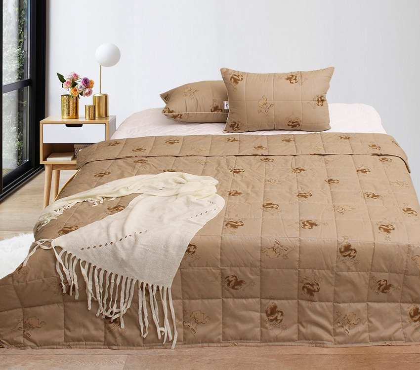 

Летнее евро одеяло облегченное Tag tekstil Camel 190x215 Odeyalo-184