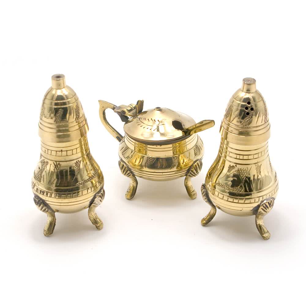 

Солонка, Перечница, Горчичница Бронза (Н-Р 3 Шт) (17,5Х12,5Х9 См) 25941