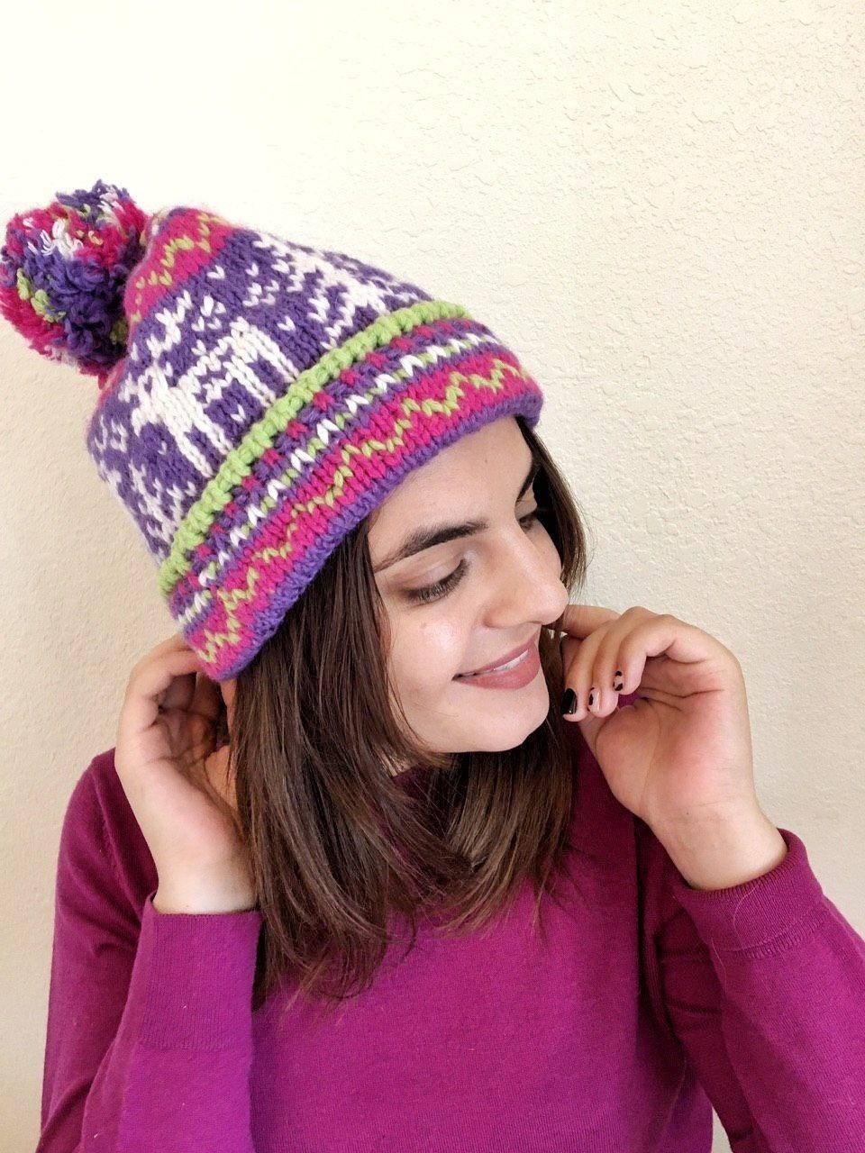 

Шапка PureWool Deer малиново-лилово- белый SC1015HPD