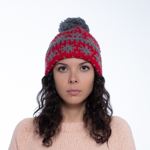 

Шапка PureWool Star красный с серым SC1105HPS