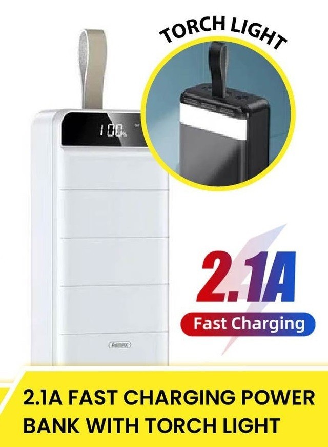 

Павербанк Remax Power Bank 40000mAh|3USB/Type-C/Lightning/Micro, 2.1A|для iPhone, Android, Xiaomi, Samsung, Huawei White