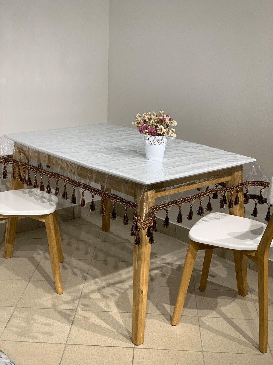 

Силиконовая Скатерть с бахромой 130x120 см Коричневый