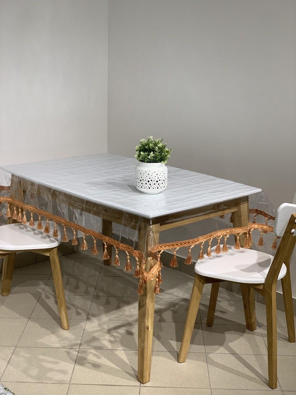 

Силиконовая Скатерть с бахромой 150x120 см Оранжевый