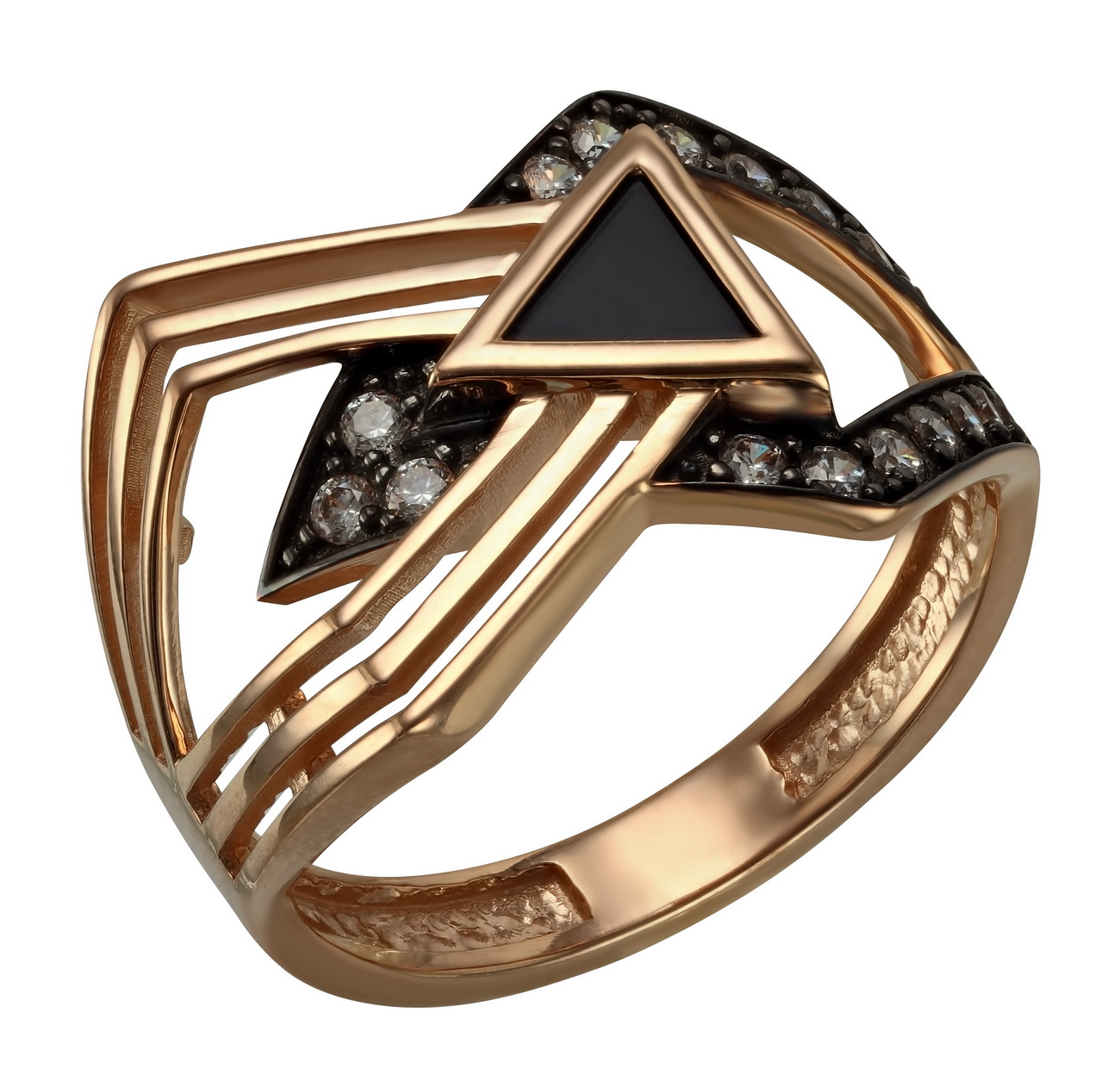 

Золотое кольцо с агатом и фианитами Tango Jewellery Company 369588 размер 18