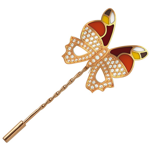 

Золотая брошь с фианитами и эмалью Tango Jewellery Company 660118Е