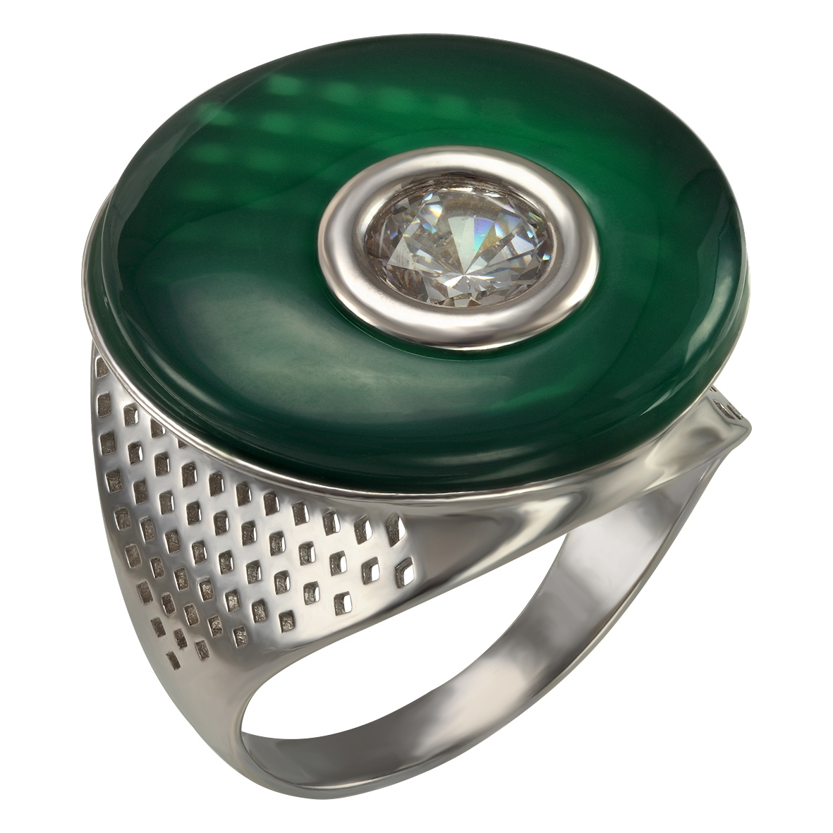 

Серебряное кольцо с агатом и фианитом Tango Jewellery Company 379669С размер 18