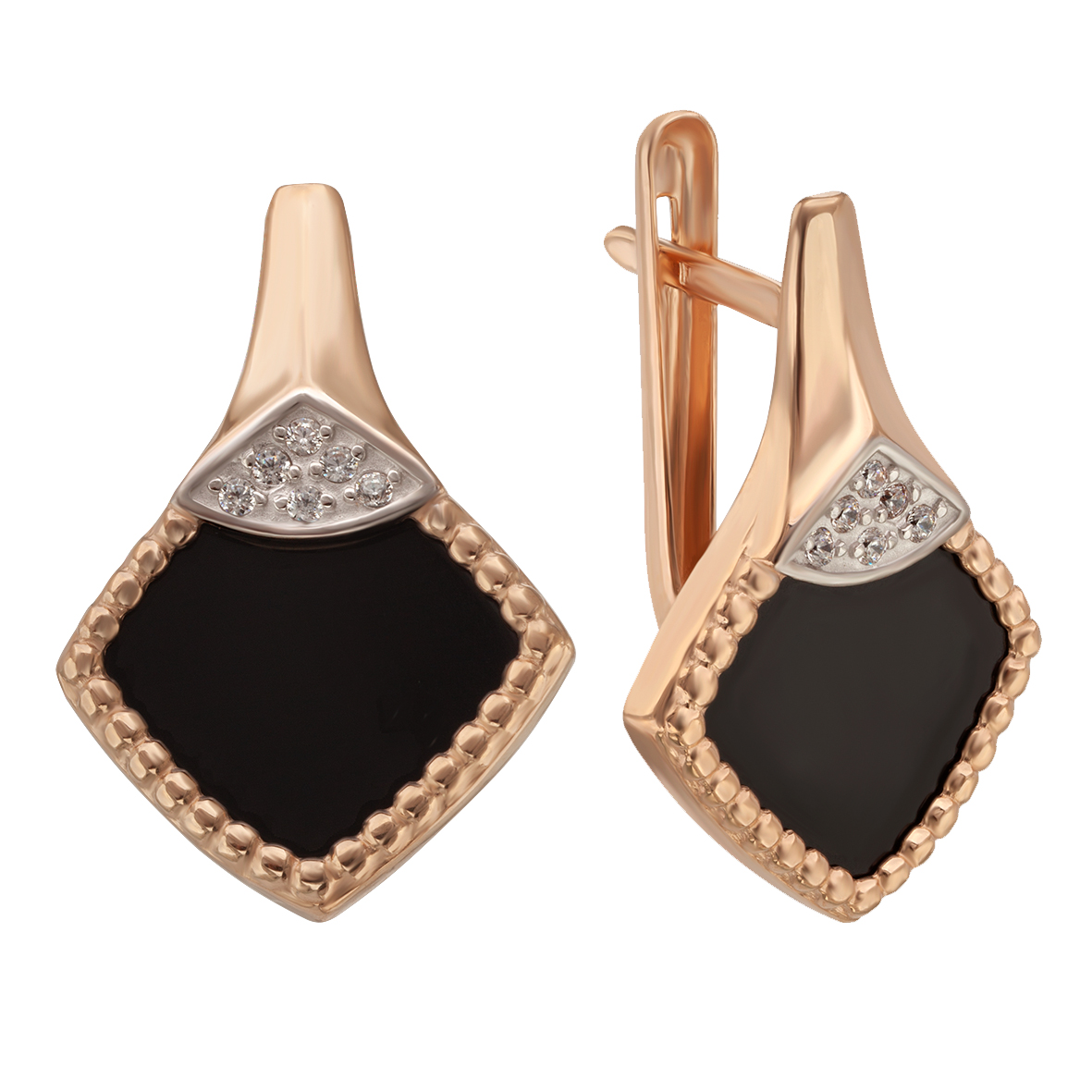 

Золотые серьги с фианитами и агатом/перламутром Tango Jewellery Company 449744