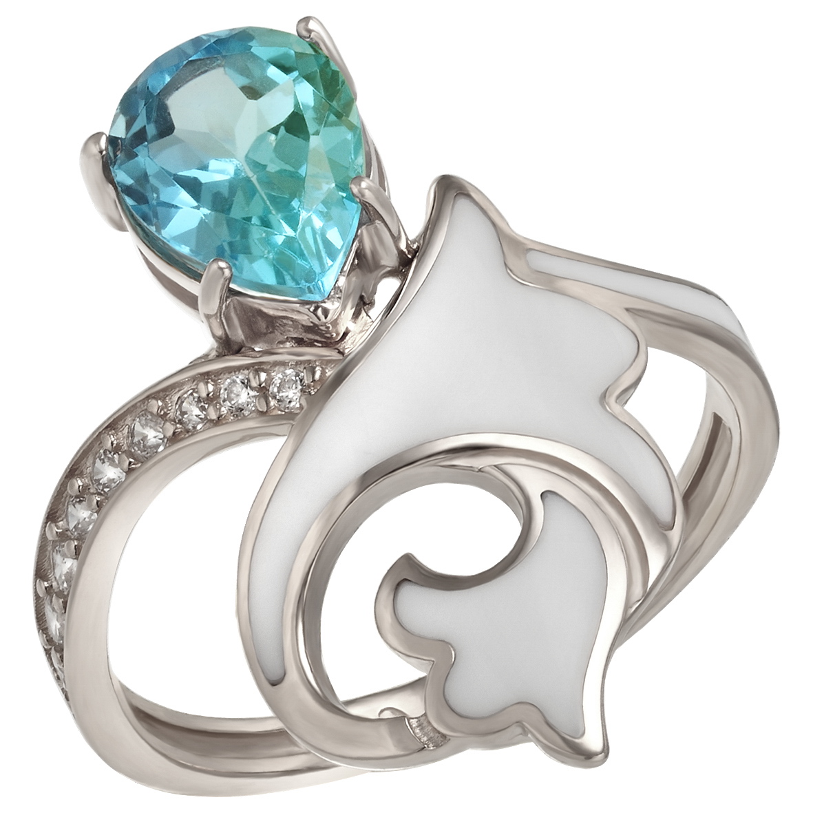

Серебряное кольцо с нанокристаллом, фианитами и эмалью Tango Jewellery Company 330677А размер 16