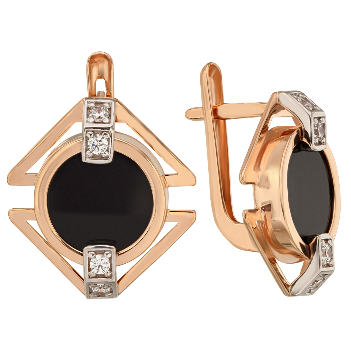 

Золотые серьги с агатом / перламутром / бирюзой и фианитами Tango Jewellery Company 459382