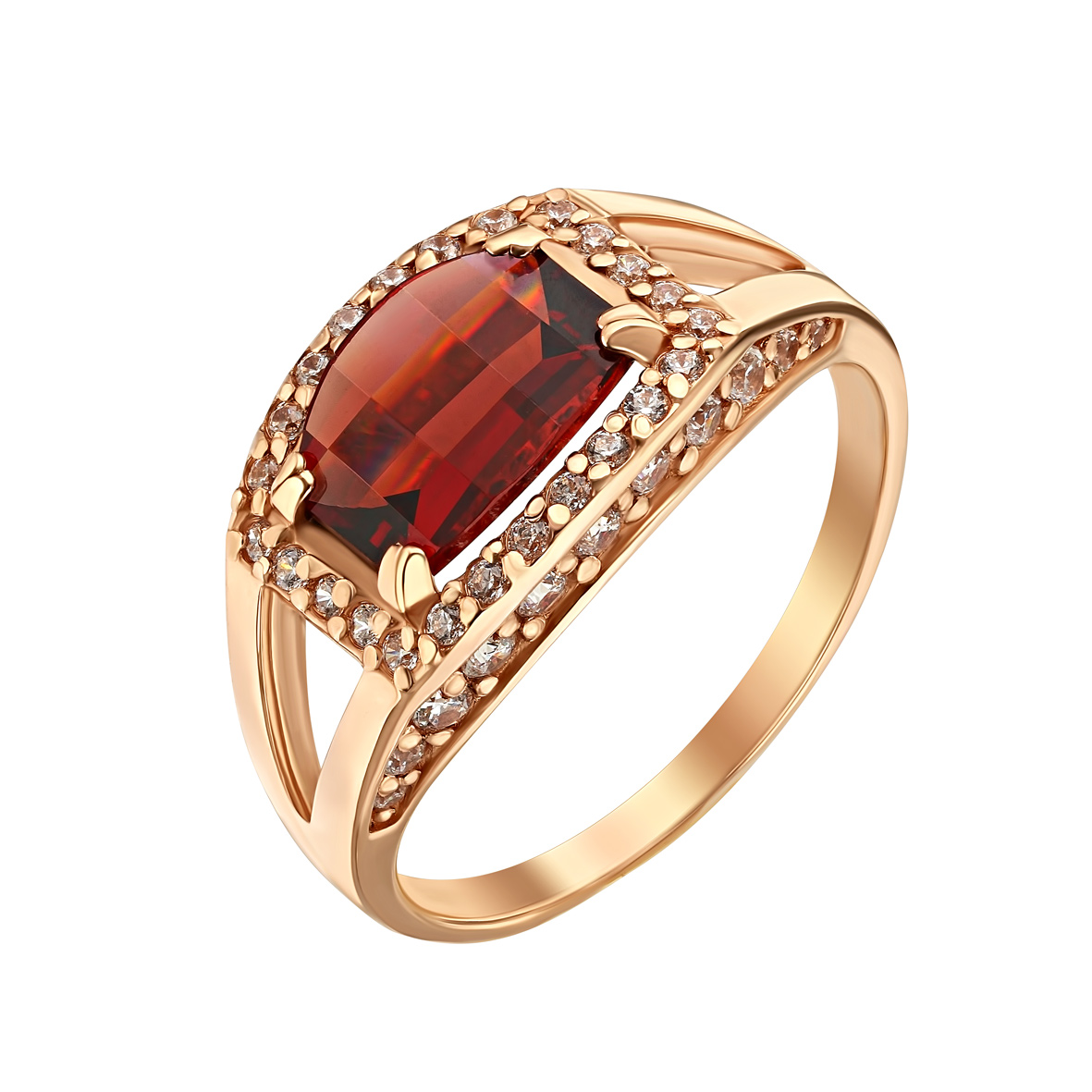 

Золотое кольцо с гранатом и фианитами Tango Jewellery Company 364692 размер 16.5