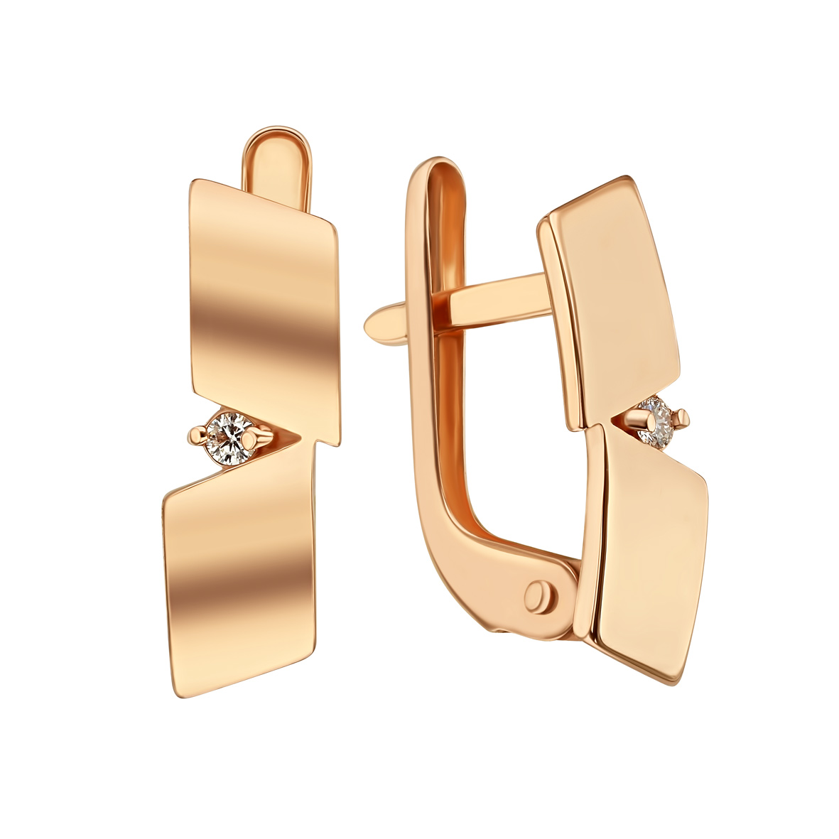 

Золотые серьги с фианитом Tango Jewellery Company 490042