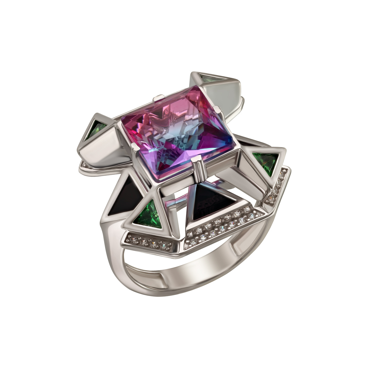 

Серебряное кольцо с агатом и фианитами Tango Jewellery Company 379767С размер 18