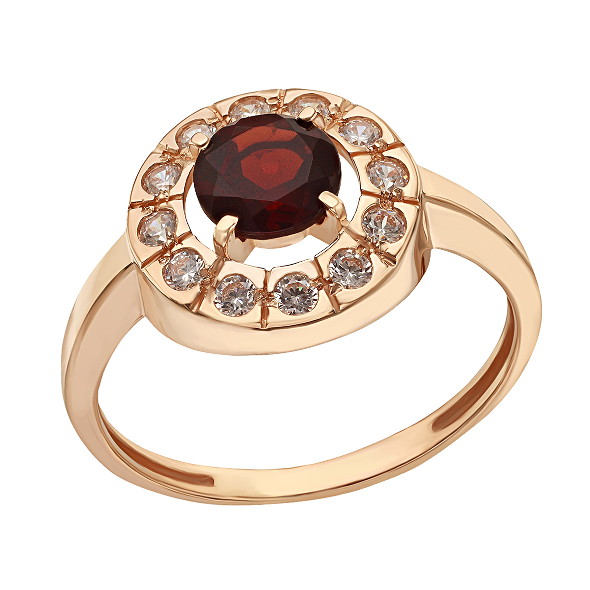 

Золотое кольцо с гранатом и фианитами Tango Jewellery Company 364644 размер 19