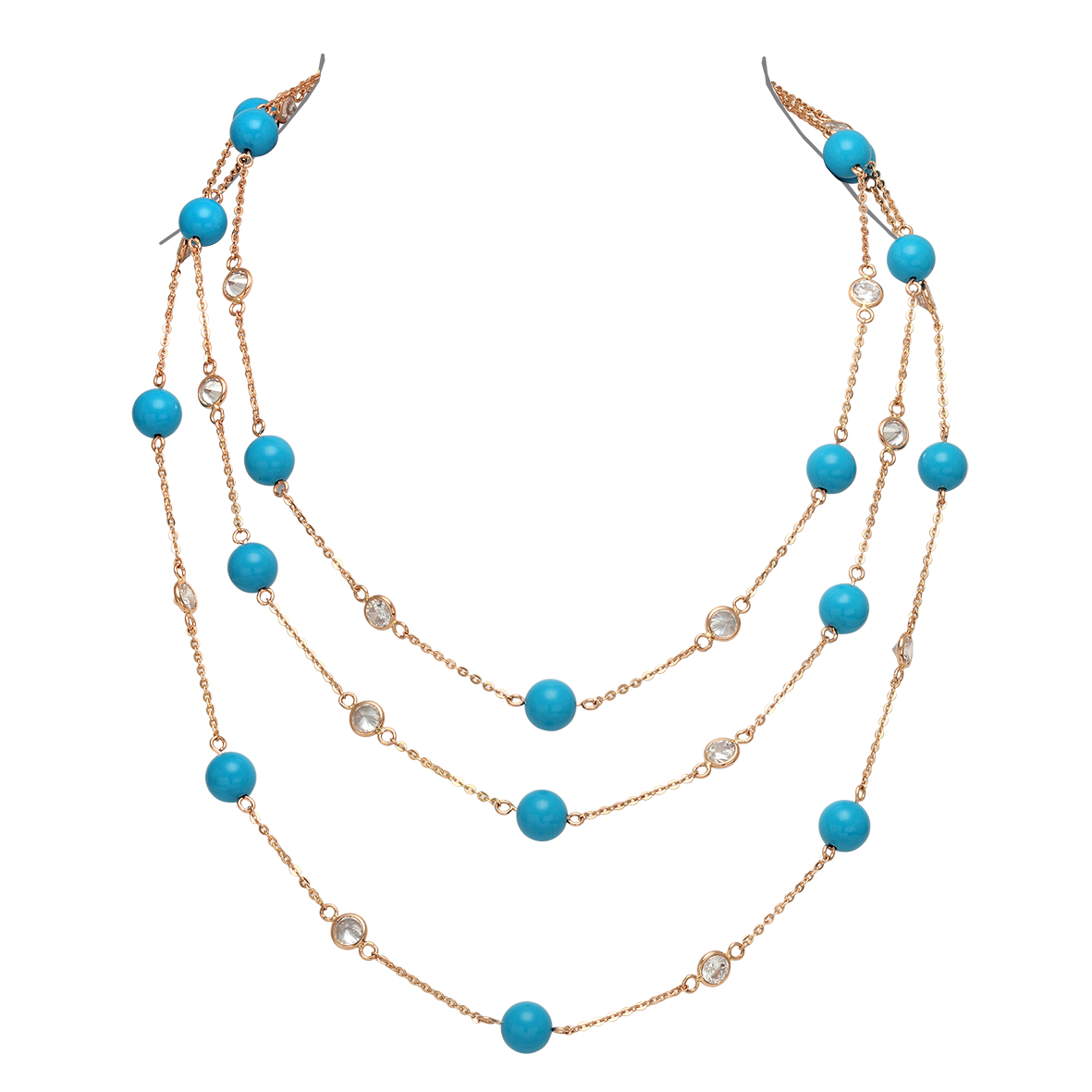 

Золотое колье "Де Колье" с бирюзой и фианитами Tango Jewellery Company 869213 размер 550