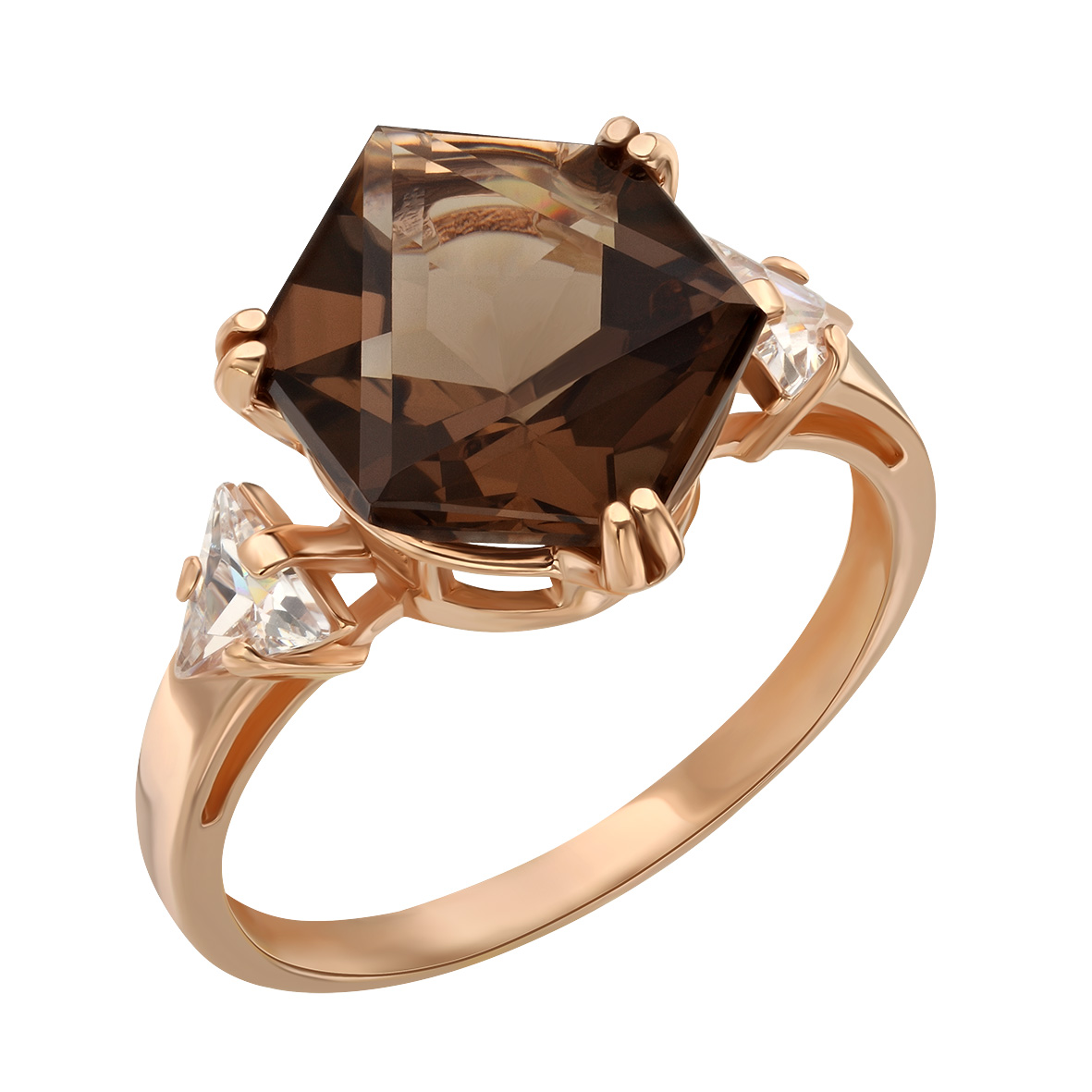 

Золотое кольцо с кварцем и фианитами Tango Jewellery Company 368684 размер 19