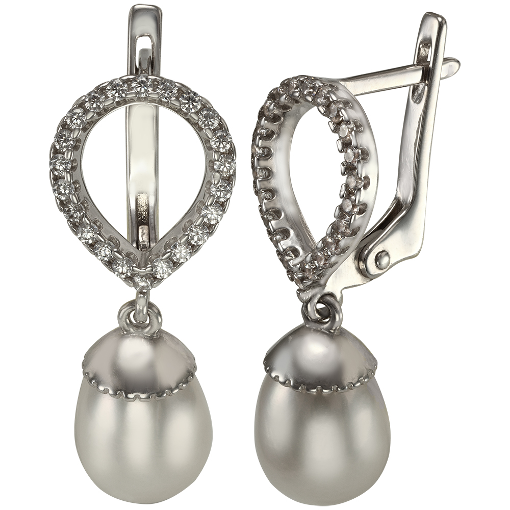 

Серебряные серьги с жемчугом и фианитами Tango Jewellery Company 420273С