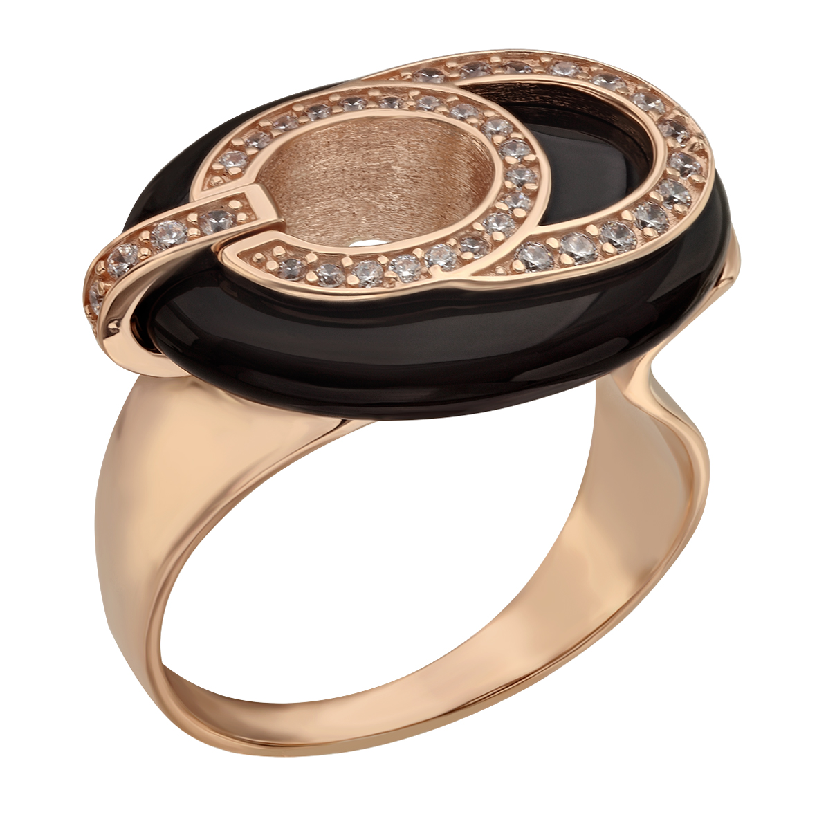 

Золотое кольцо с агатом и фианитами Tango Jewellery Company 379771 размер 18