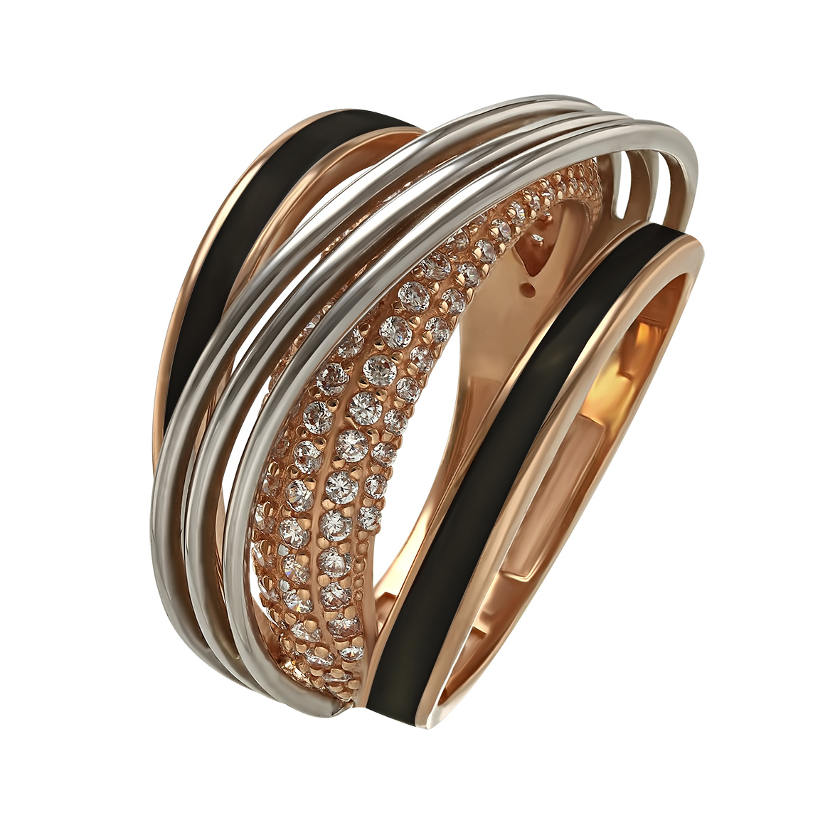 

Золотое кольцо с фианитами и эмалью Tango Jewellery Company 330157Е размер 18