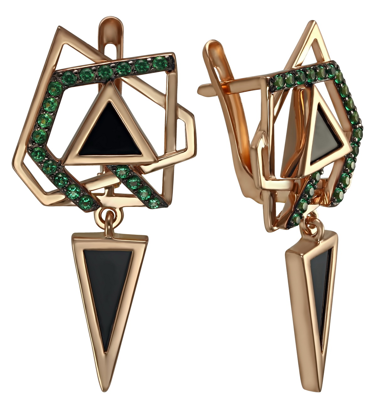 

Золотые серьги с агатом и фианитами Tango Jewellery Company 449695