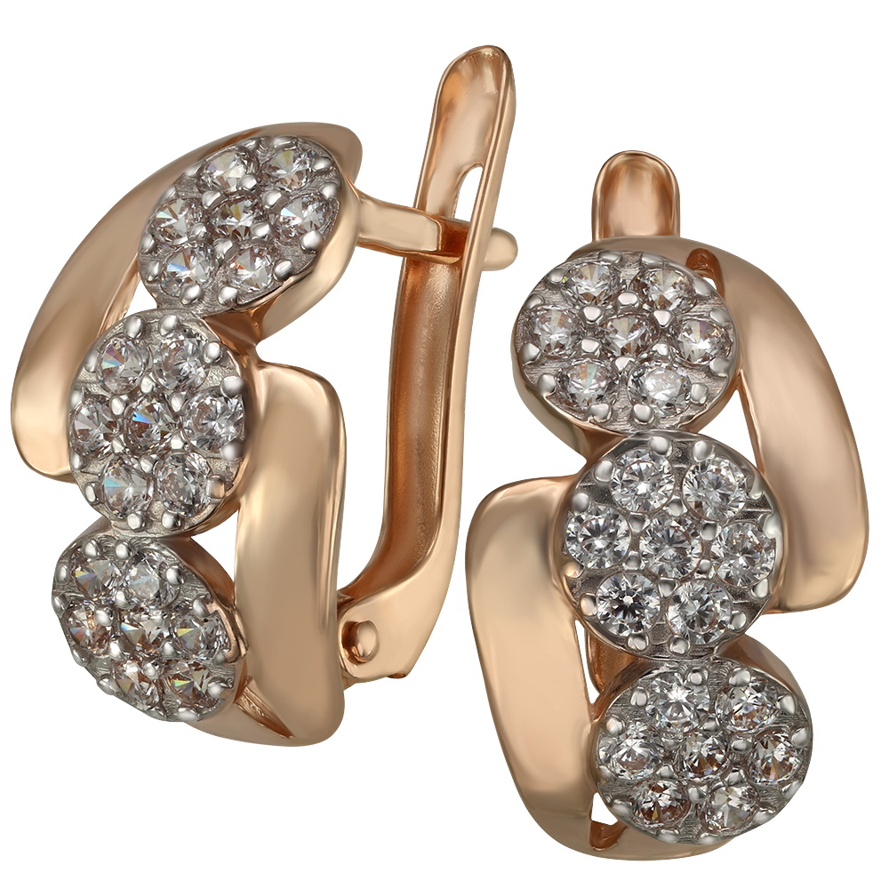 

Золотые серьги с фианитами Tango Jewellery Company 420352
