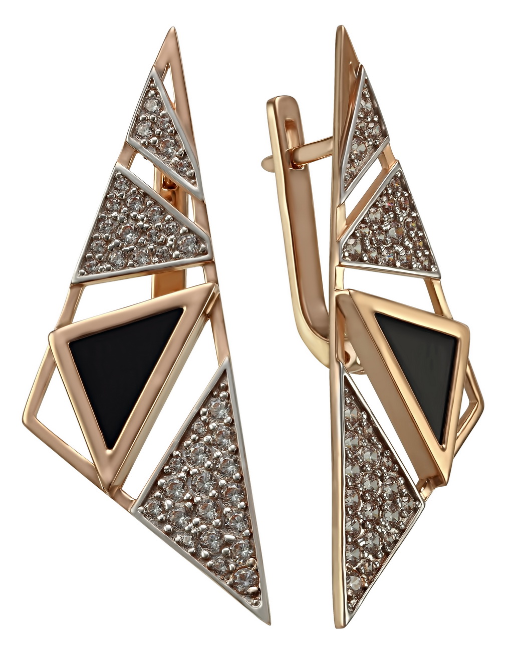 

Золотые серьги с агатом и фианитами Tango Jewellery Company 449691