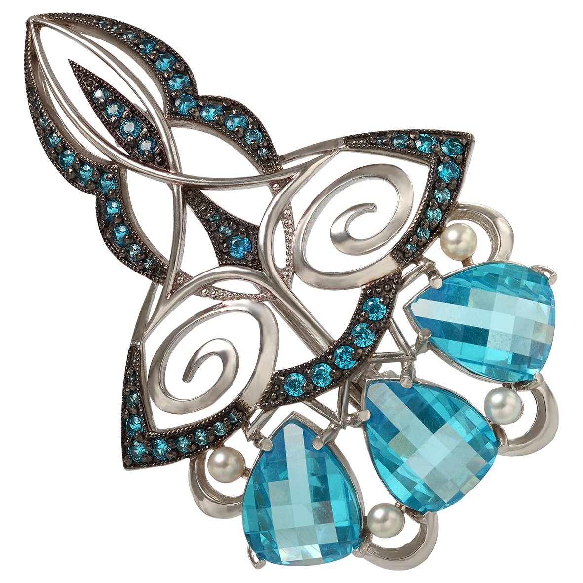 

Серебряная брошь с жемчугом и фианитами Tango Jewellery Company 660068С