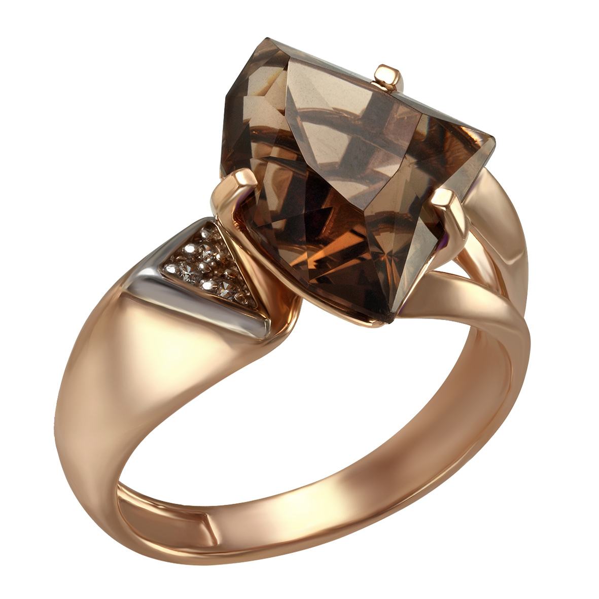 

Золотое кольцо с кварцем и фианитами Tango Jewellery Company 378742 размер 17