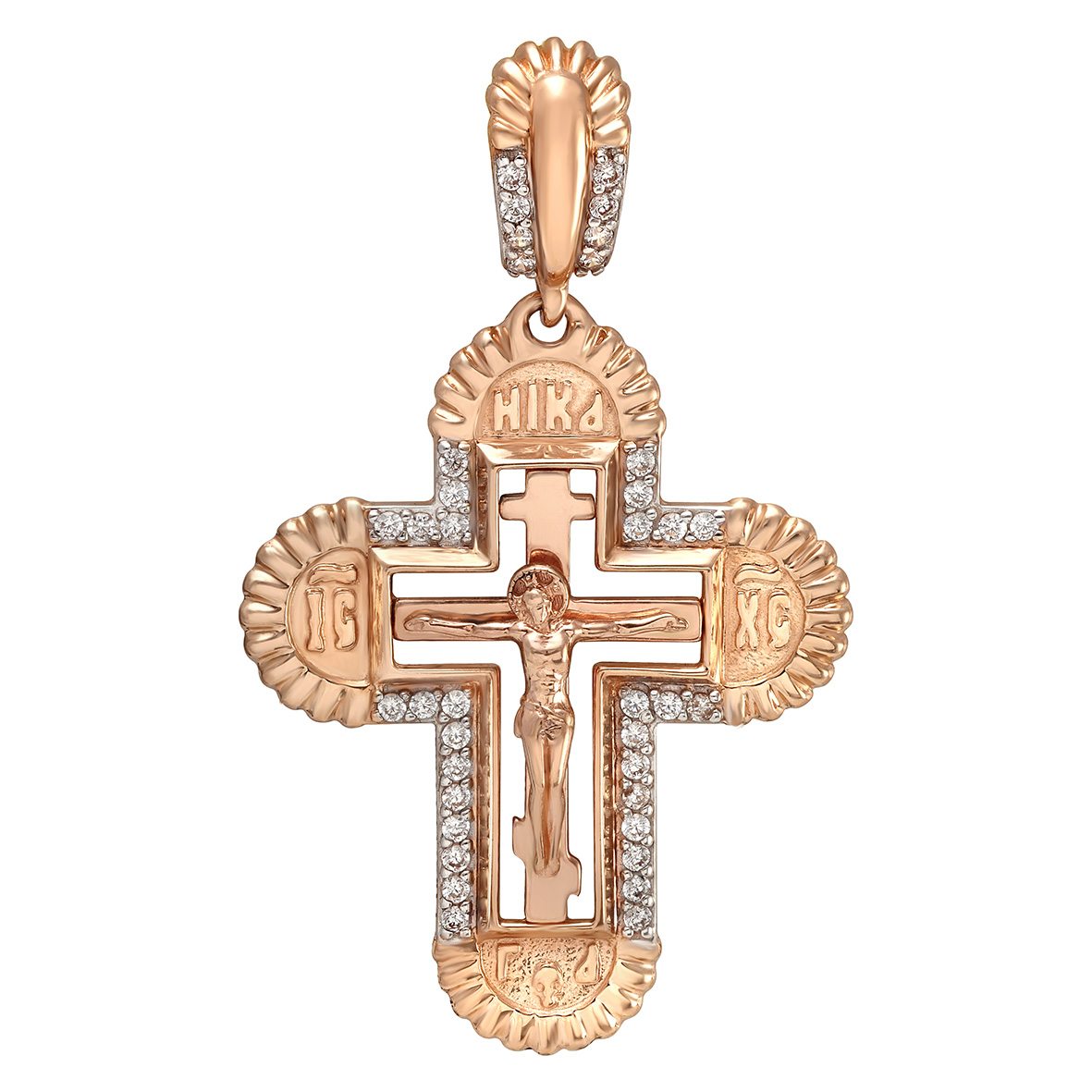 

Золотой крестик с фианитами Tango Jewellery Company 270110