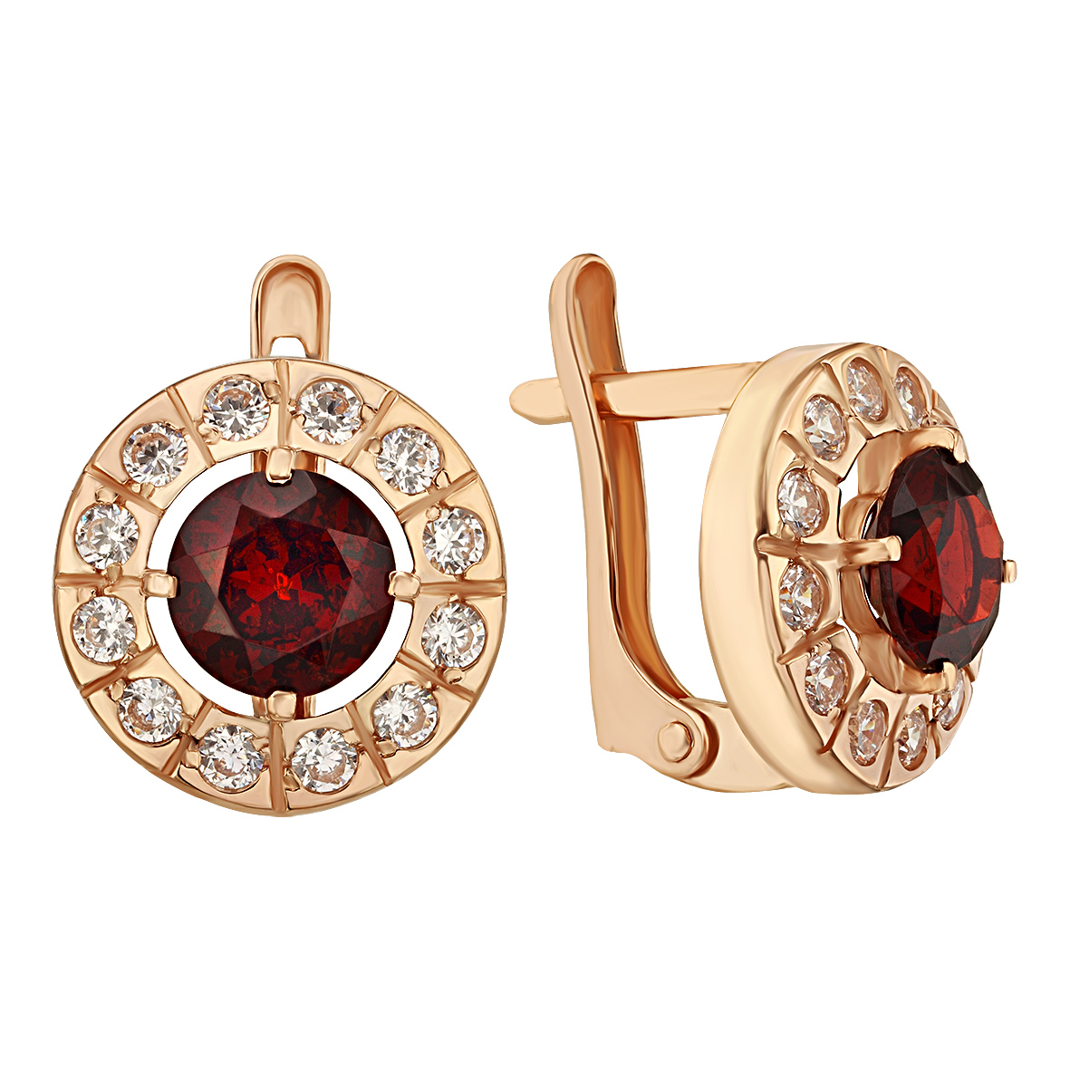 

Золотые серьги с гранатом и фианитами Tango Jewellery Company 444737