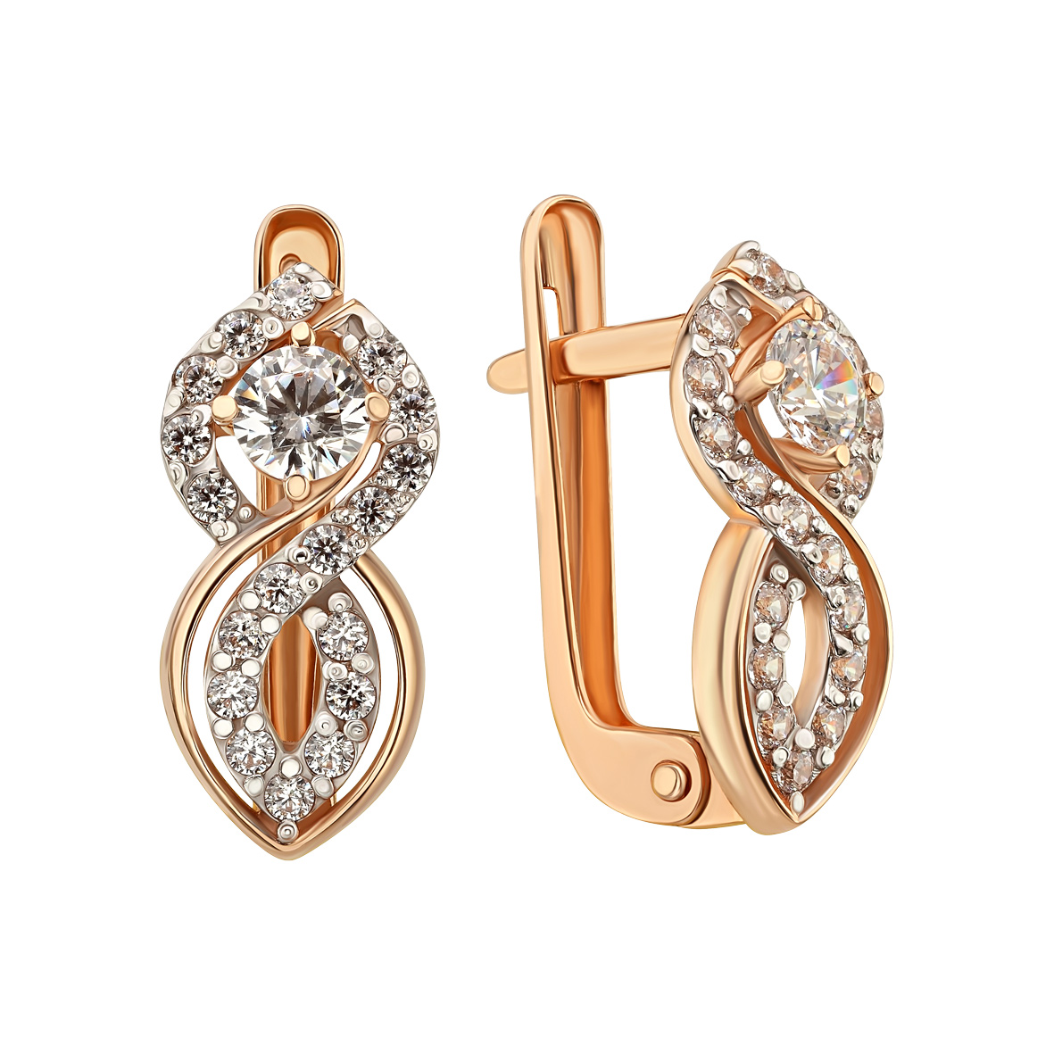 

Золотые серьги с фианитами Tango Jewellery Company 490021