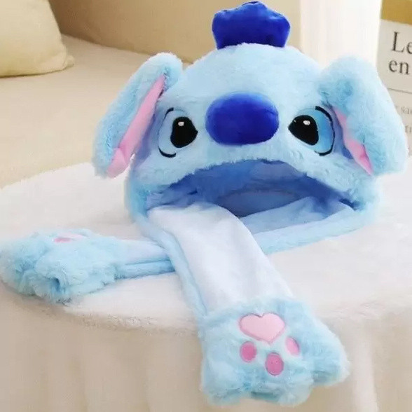 

Шапка с поднимающимися светящимися ушками Стич Голубой