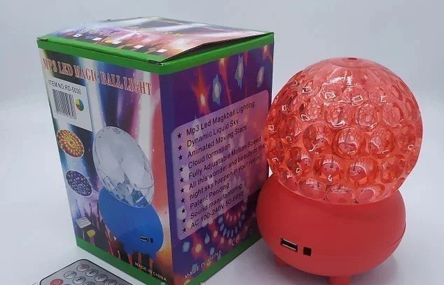 

Лампа шар вращающийся RGB RHD-182+Мр3+Ду+USB RD-5030