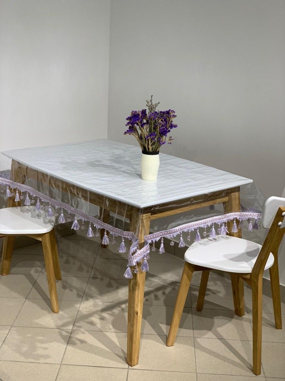 

Силиконовая Скатерть с бахромой 190х140 см Фиолетовый