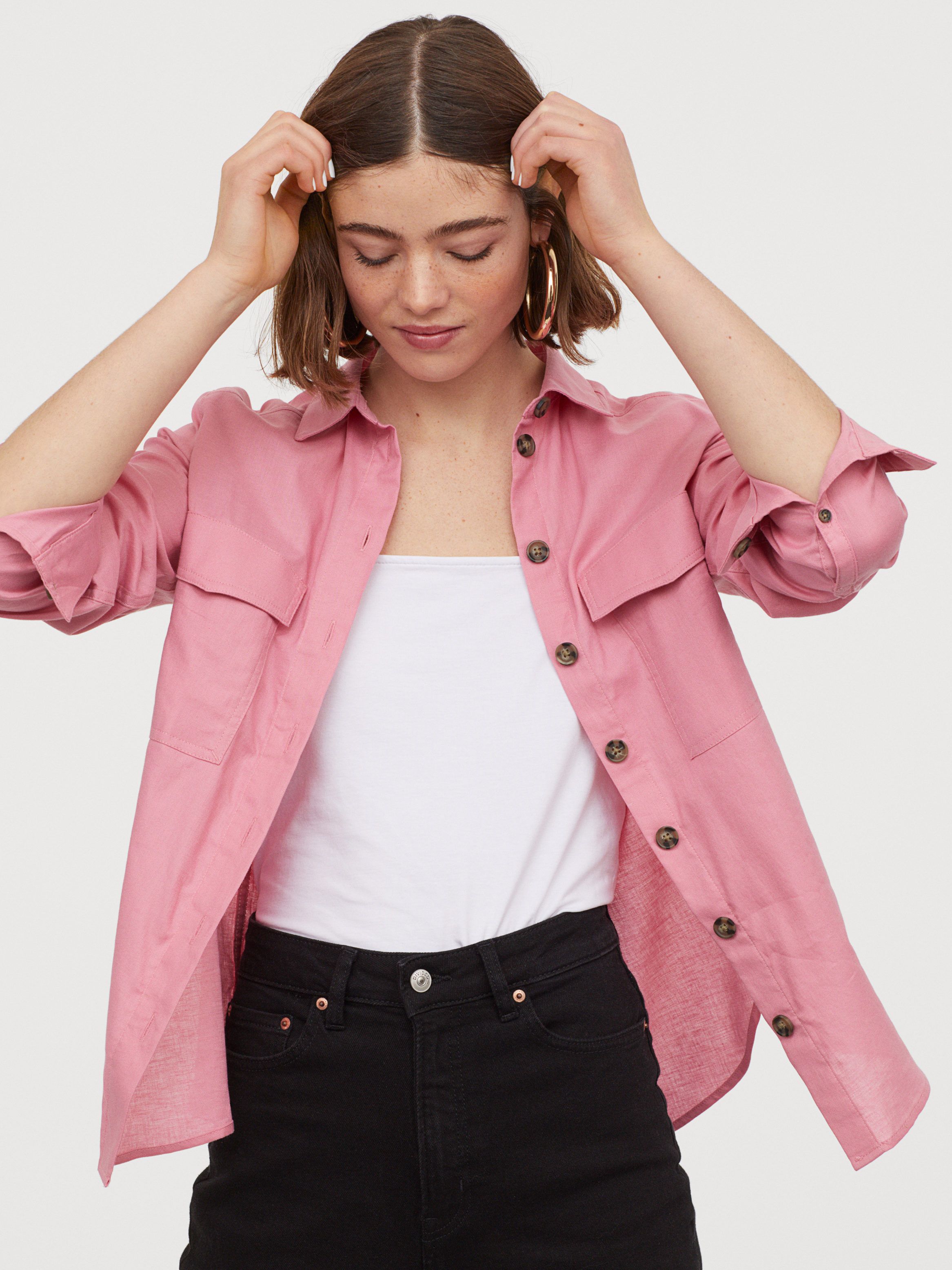 

Рубашка H&M 11-0689365-017 36 Розовая (СА2000001886311)