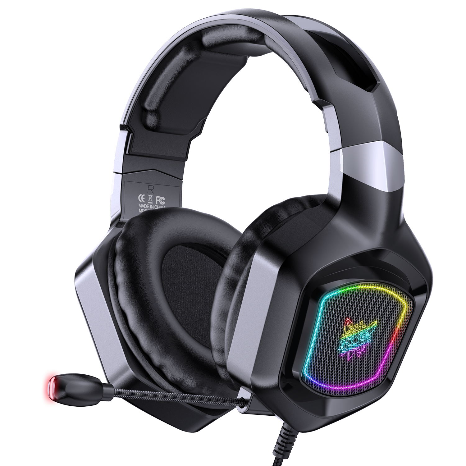 

Наушники для игр на пк с микрофоном и подсветкой проводные Onikuma X8 Black