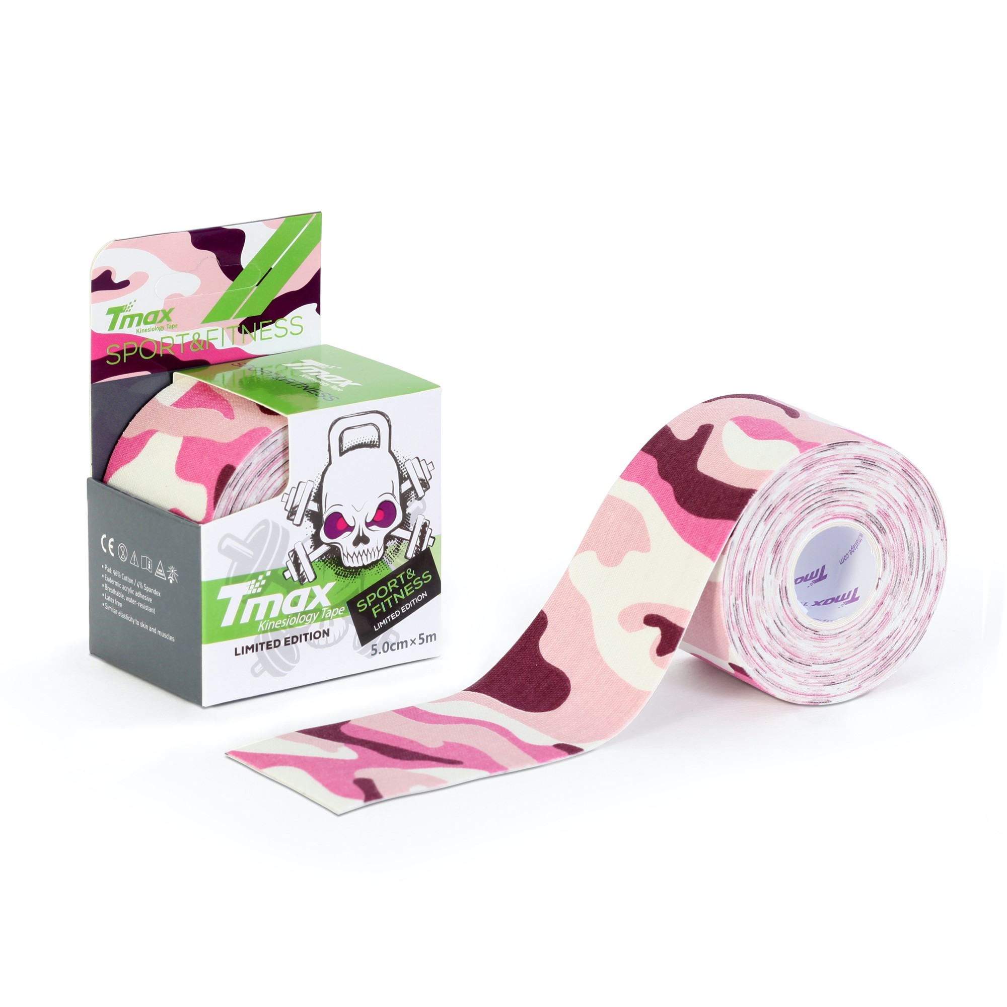 

Кинезио тейп Tmax Pattern Tape 5смx5м камуфляжный розовый TPCP